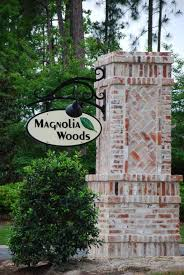 The Magnolia Woods neighborhood entrance sign